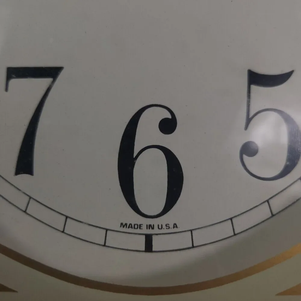Vintage Verichron Mantle Wall Clock Wooden Rectangle Made In USA Works